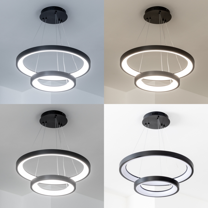 Brilagi - Lustre LED dimerizável suspenso por cabo FALCON SLIM LED/68W/230V 3000-6500K Ø 50 cm preto + comando remoto