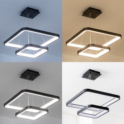 Brilagi - Lustre LED dimerizável suspenso por cabo FALCON SLIM LED/78W/230V 3000-6500K 50x50 cm preto + controlo remoto
