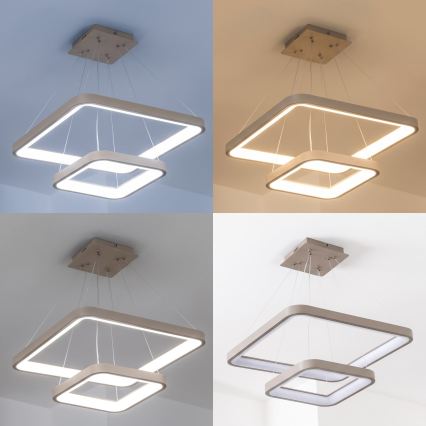 BRILAGI - LED Lustre pendente dimável com cabo FALCON SLIM LED/78W/230V 3000-6500K 50x50 cm bege + controle remoto