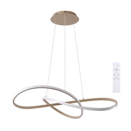 Brilagi - Lustre LED dimerizável suspenso por cabo INFINITY LED/80W/230V 3000-6000K 80x80 cm bege + comando remoto