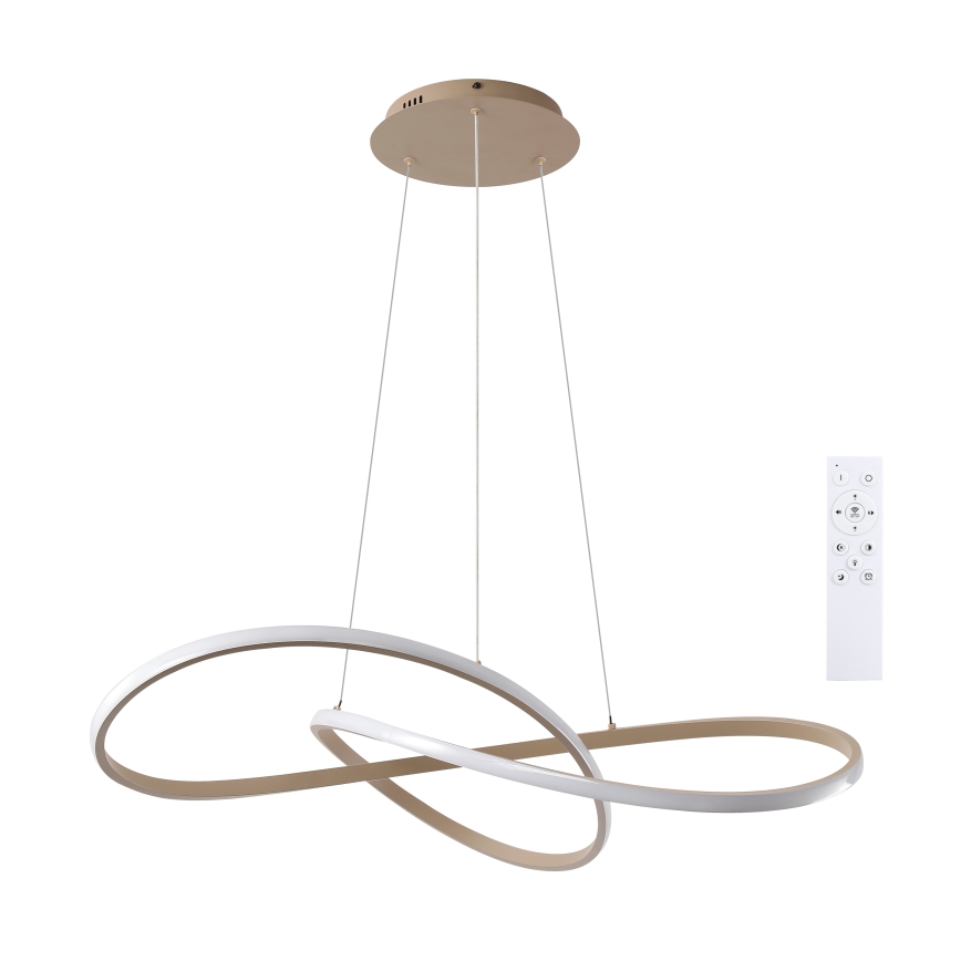 Brilagi - Lustre LED dimerizável suspenso por cabo INFINITY LED/80W/230V 3000-6000K 80x80 cm bege + comando remoto
