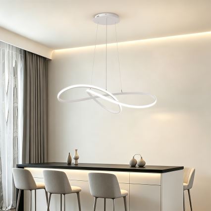 Brilagi - lustre LED regulável suspenso por cabo INFINITY LED/80W/230V 3000-6000K 80x80 cm branco + controlo remoto