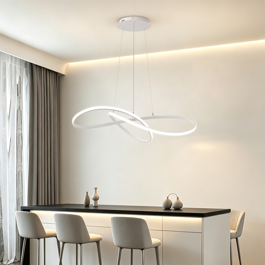 Brilagi - lustre LED regulável suspenso por cabo INFINITY LED/80W/230V 3000-6000K 80x80 cm branco + controlo remoto