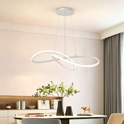 Brilagi - lustre LED regulável suspenso por cabo INFINITY LED/80W/230V 3000-6000K 80x80 cm branco + controlo remoto