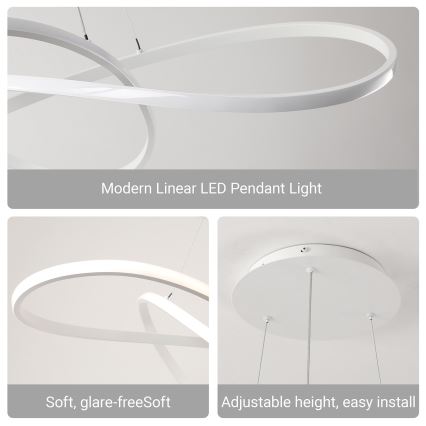 Brilagi - lustre LED regulável suspenso por cabo INFINITY LED/80W/230V 3000-6000K 80x80 cm branco + controlo remoto