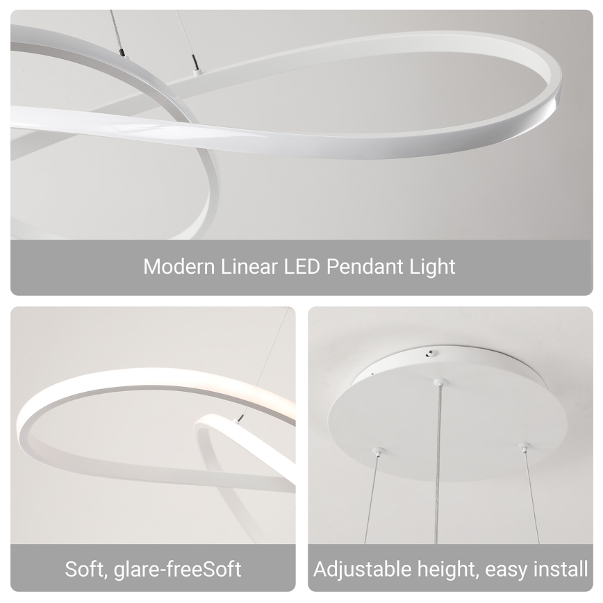 Brilagi - lustre LED regulável suspenso por cabo INFINITY LED/80W/230V 3000-6000K 80x80 cm branco + controlo remoto
