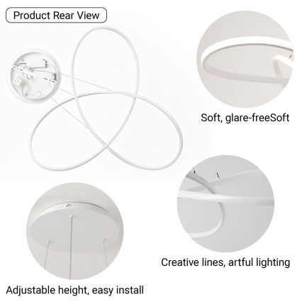 Brilagi - lustre LED regulável suspenso por cabo INFINITY LED/80W/230V 3000-6000K 80x80 cm branco + controlo remoto