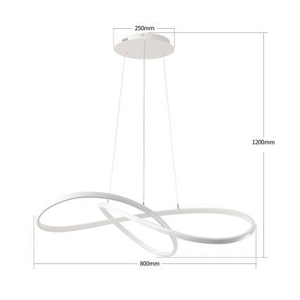 Brilagi - lustre LED regulável suspenso por cabo INFINITY LED/80W/230V 3000-6000K 80x80 cm branco + controlo remoto