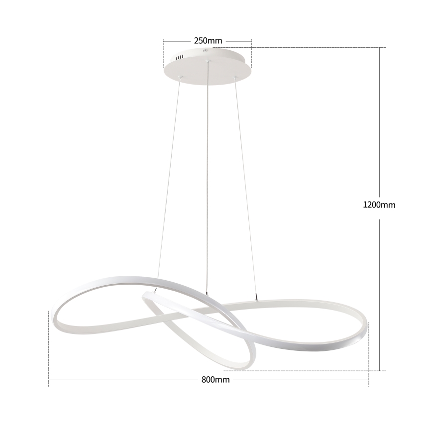 Brilagi - lustre LED regulável suspenso por cabo INFINITY LED/80W/230V 3000-6000K 80x80 cm branco + controlo remoto