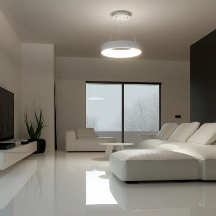 Brilagi - Lustre LED dimerizável suspenso por cabo FALCON LED/40W/230V 3000-6500K Ø 45 cm branco + controlo remoto