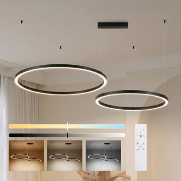 Brilagi - Lustre LED dimerizável suspenso por cabo PORTOFINO LED/98W/230V 3000-6000K preto + comando remoto