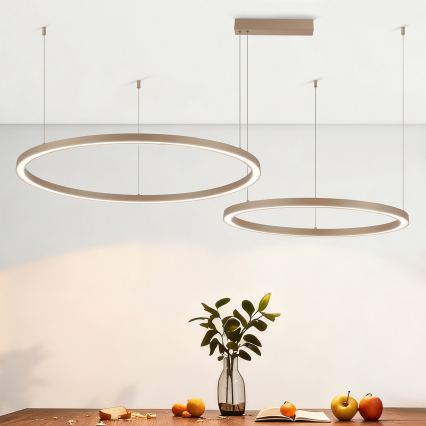 Brilagi - Lustre pendente LED regulável suspenso por cabo PORTOFINO LED/98W/230V 3000-6000K bege + comando remoto