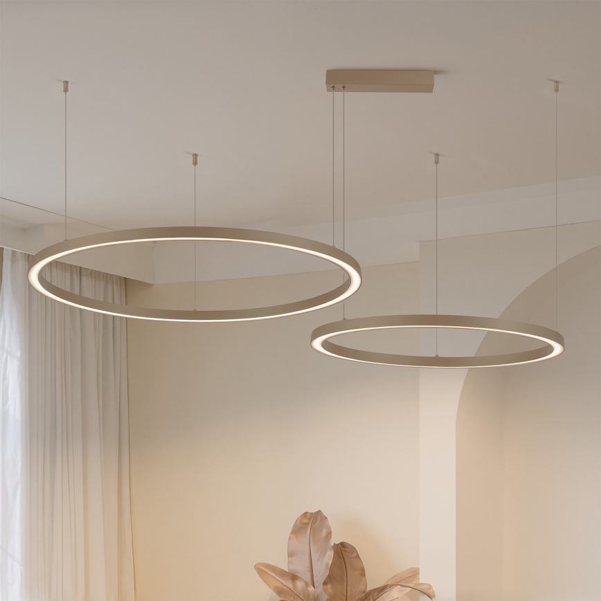 Brilagi - Lustre pendente LED regulável suspenso por cabo PORTOFINO LED/98W/230V 3000-6000K bege + comando remoto
