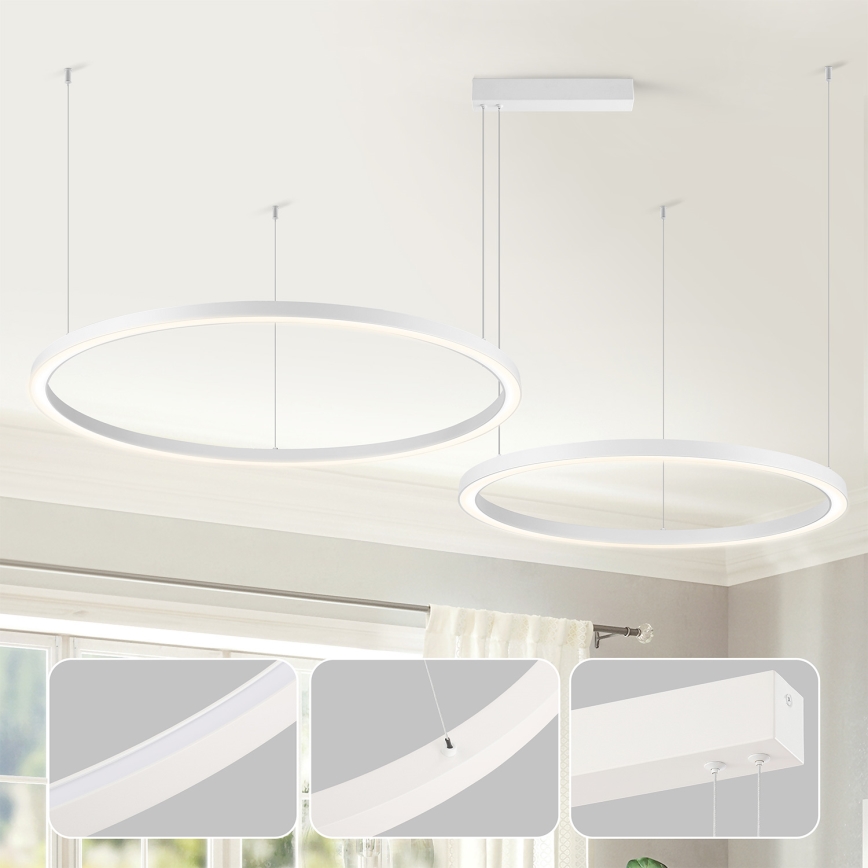Brilagi - Lustre LED dimerizável suspenso por cabo PORTOFINO LED/98W/230V 3000-6000K branco + controlo remoto
