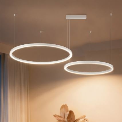 Brilagi - Lustre LED regulável suspenso por cabo PORTOFINO LED/98W/230V 3000-6000K branco + controlo remoto