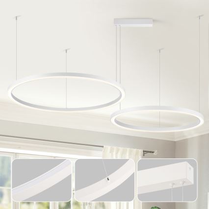 Brilagi - Lustre LED regulável suspenso por cabo PORTOFINO LED/98W/230V 3000-6000K branco + controlo remoto