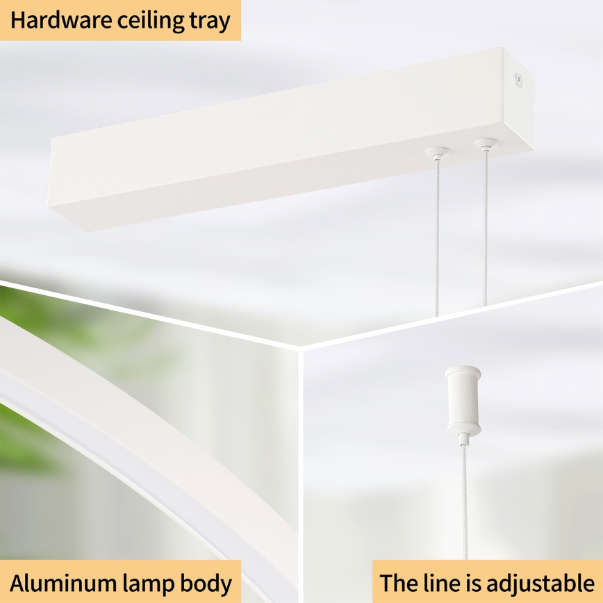 Brilagi - Lustre LED regulável suspenso por cabo PORTOFINO LED/98W/230V 3000-6000K branco + controlo remoto