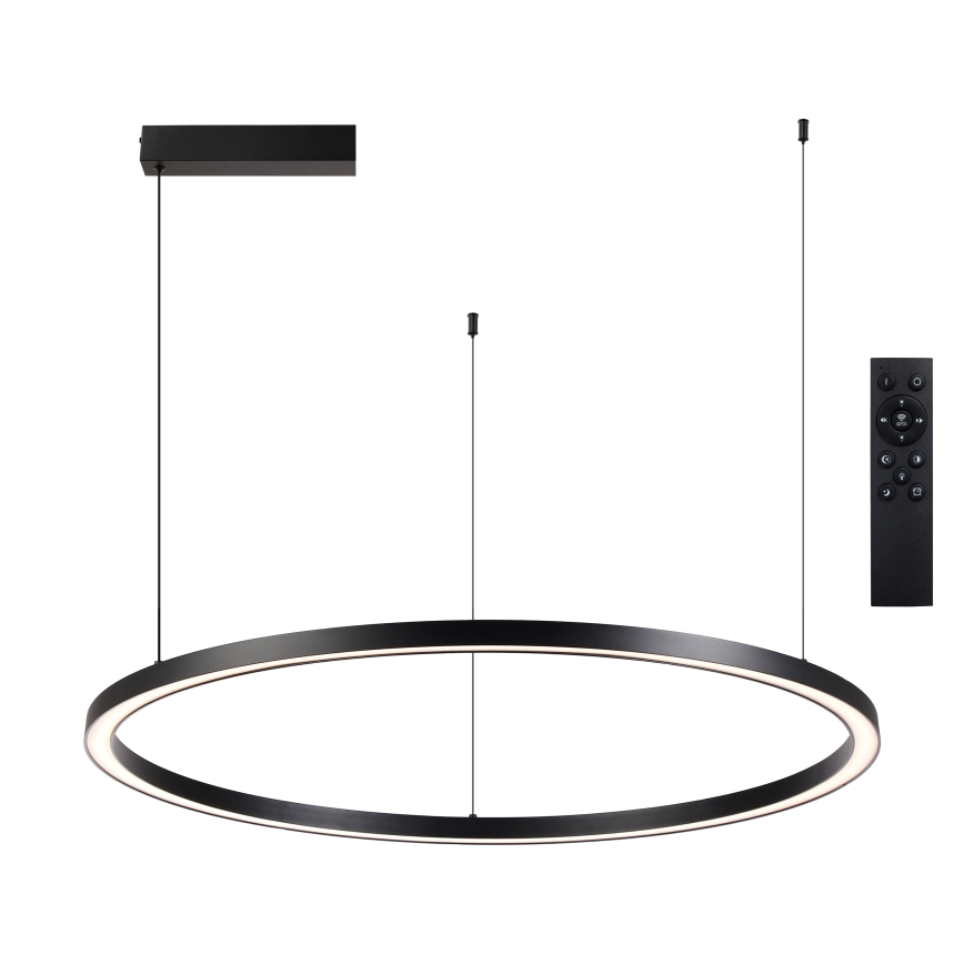 Brilagi - Lustre LED dimerizável suspenso por cabo PORTOFINO LED/98W/230V 3000-6000K preto + controlo remoto