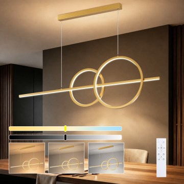 BRILAGI - lustre LED dimerizável suspenso por cabo SIGNATURE LED/53W/230V 3000-6000K 120 cm dourado + controlo remoto