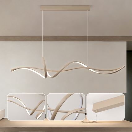 Brilagi - Lustre LED dimerizável suspenso por cabo SIGNATURE LED/55W/230V 3000-6000K 120x23 cm bege + controlo remoto