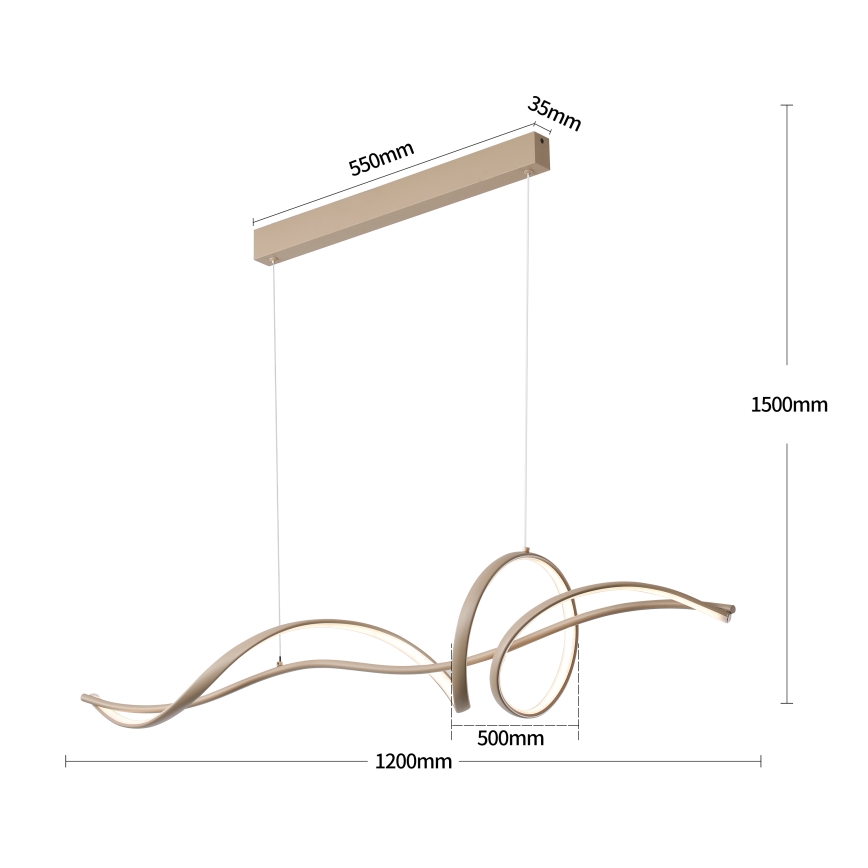 Brilagi - Lustre LED dimerizável suspenso por cabo SIGNATURE LED/55W/230V 3000-6000K 120x23 cm bege + controlo remoto