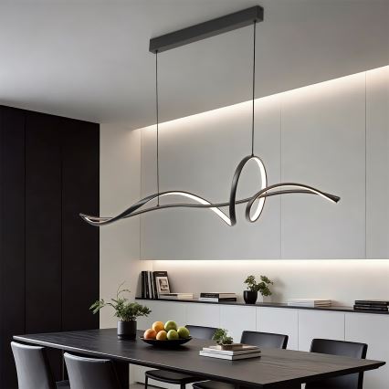 Brilagi - Lustre LED regulável em cabo SIGNATURE LED/55W/230V 3000-6000K 120x23 cm preto + comando remoto