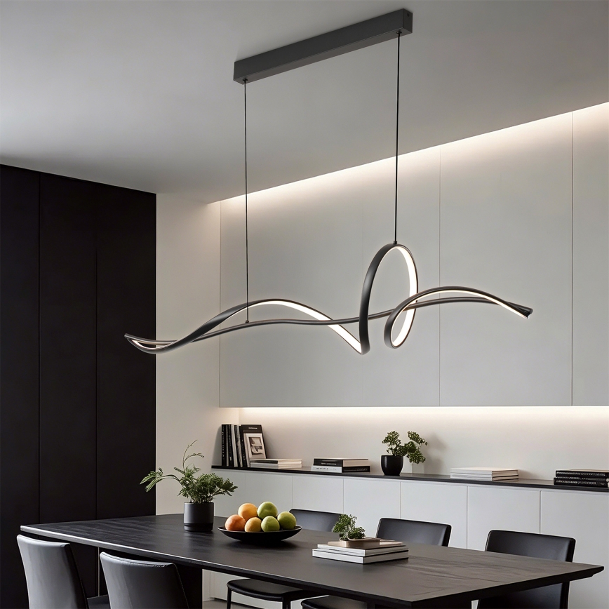 Brilagi - Lustre LED regulável em cabo SIGNATURE LED/55W/230V 3000-6000K 120x23 cm preto + comando remoto