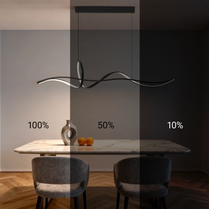 Brilagi - Lustre LED regulável em cabo SIGNATURE LED/55W/230V 3000-6000K 120x23 cm preto + comando remoto