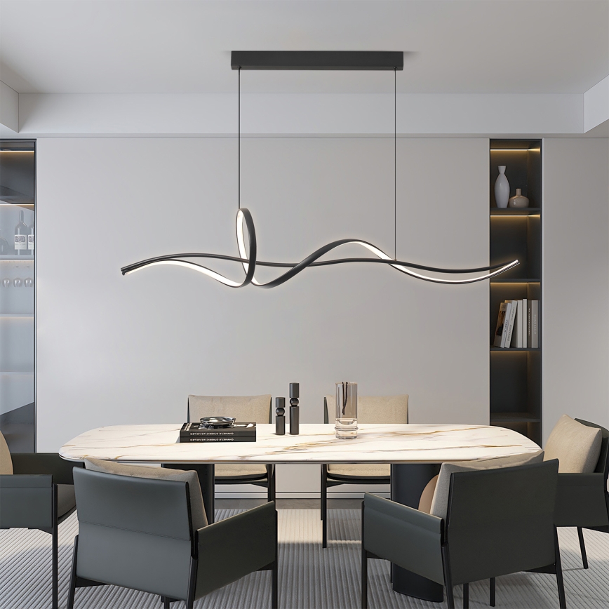 Brilagi - Lustre LED regulável em cabo SIGNATURE LED/55W/230V 3000-6000K 120x23 cm preto + comando remoto