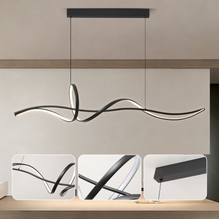 Brilagi - Lustre LED regulável em cabo SIGNATURE LED/55W/230V 3000-6000K 120x23 cm preto + comando remoto