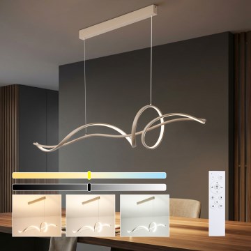 Brilagi - Lustre LED dimerizável suspenso por cabo SIGNATURE LED/55W/230V 3000-6000K 120x23 cm bege + controlo remoto