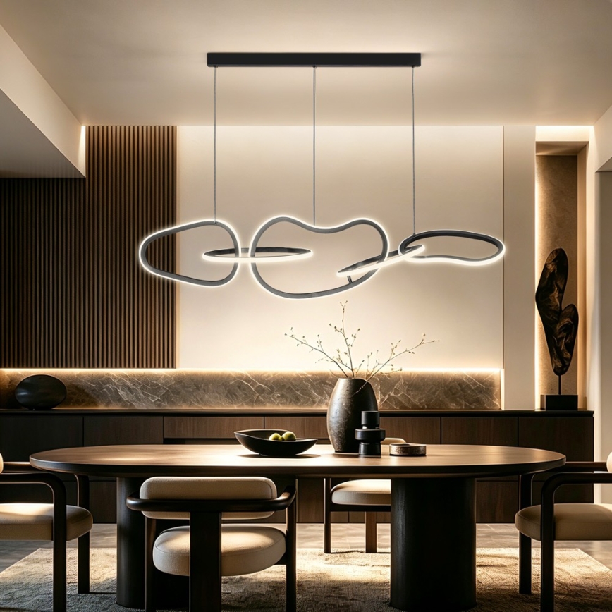BRILAGI - lustre LED regulável suspenso por cabo SIGNATURE LED/80W/230V 3000-6000K 120x25 cm preto + controlo remoto