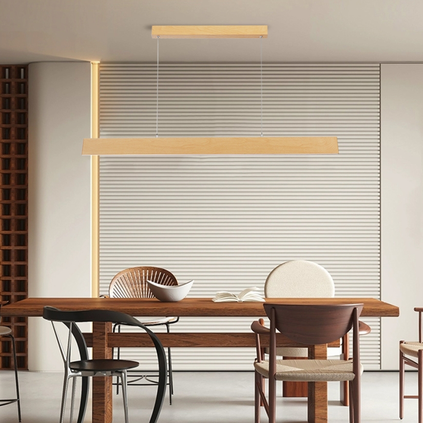 Brilagi - Lustre LED dimerizável suspenso por cabo SLIMLINE LED/40W/230V 3000–6000K acabamento em carvalho + comando remoto