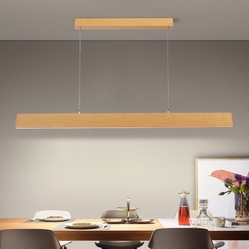 Brilagi - Lustre LED dimerizável suspenso por cabo SLIMLINE LED/40W/230V 3000–6000K acabamento em carvalho + comando remoto