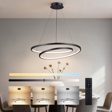 Brilagi - Lustre LED dimerizável suspenso por cabo TWISTER LED/75W/230V 3000–6000K Ø70 cm preto + comando à distância