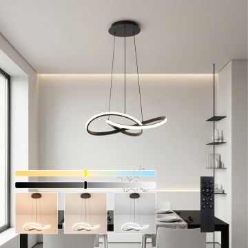 Brilagi - Lustre LED dimmerizável em cabo INFINITY LED/55W/230V 3000-6000K 50x50 cm preto + comando remoto