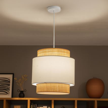 Brilagi - Lustre LED em cabo CERIA 1xE27/40W/230V Ø 40 cm bege/branco
