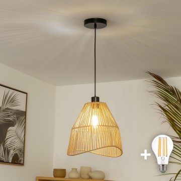 Brilagi - Lustre LED em cabo CERIA BOHO 1xE27/40W/230V Ø 30 cm castanho