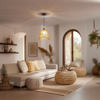 Brilagi - Lustre LED em cabo CERIA BOHO 1xE27/40W/230V Ø 30 cm castanho