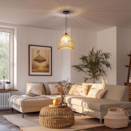 Brilagi - Lustre LED em cabo CERIA BOHO 1xE27/40W/230V Ø 30 cm castanho