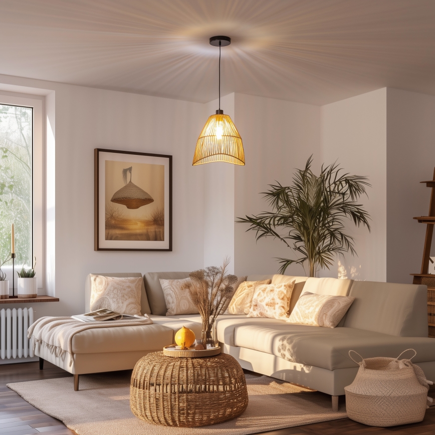 Brilagi - Lustre LED em cabo CERIA BOHO 1xE27/40W/230V Ø 30 cm castanho