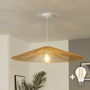 Brilagi - Lustre LED em cabo CERIA BOHO 1xE27/40W/230V Ø 90 cm castanho