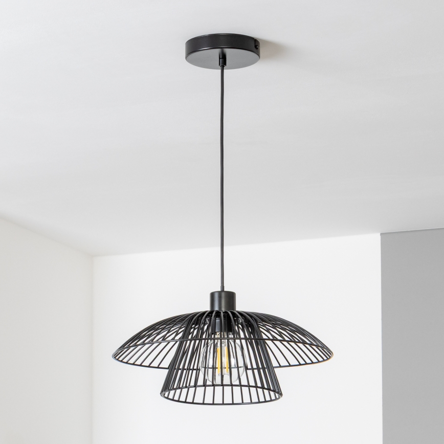 Brilagi - Lustre LED em cabo CERIA WIRE 1xE27/40W/230V Ø 38 cm preto