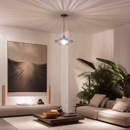 Brilagi - Lustre LED em cabo CERIA WIRE 1xE27/40W/230V Ø 38 cm preto