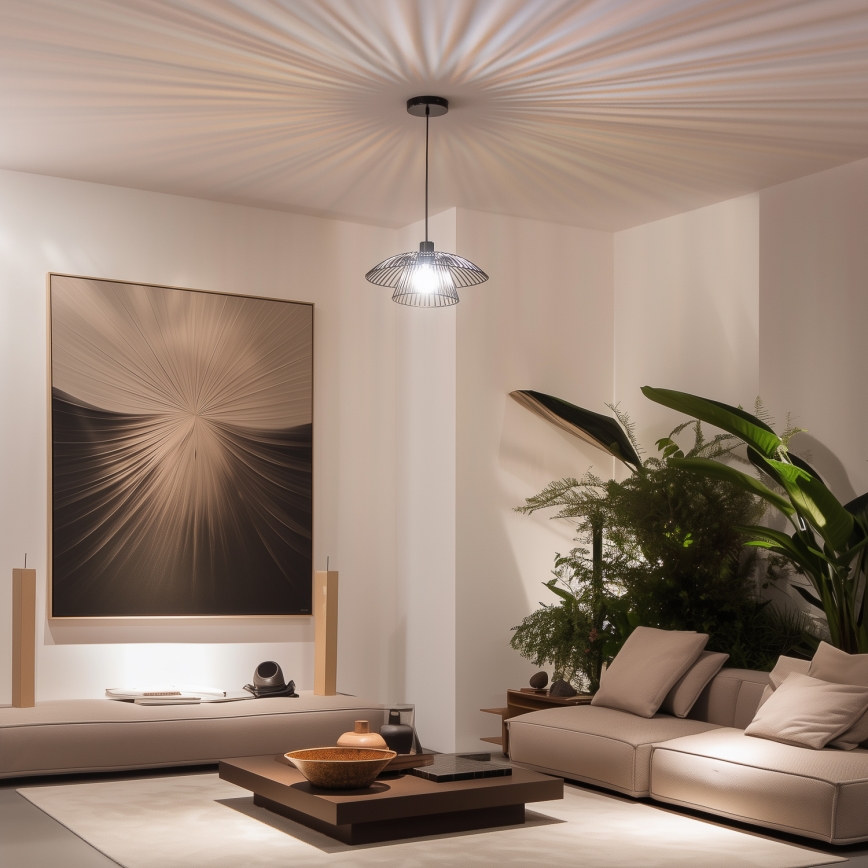 Brilagi - Lustre LED em cabo CERIA WIRE 1xE27/40W/230V Ø 38 cm preto