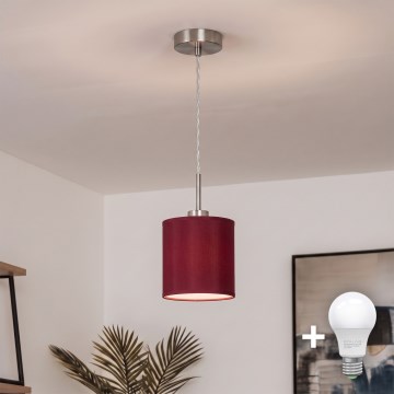 Brilagi - Lustre LED em cabo NUBILA 1xE27/60W/230V, diâmetro 14 cm, vermelho pompeiano