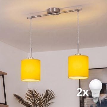 Brilagi - Lustre LED em cabo NUBILA 2xE27/60W/230V amarelo