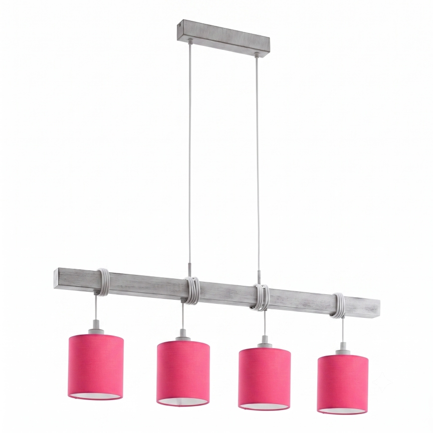 BRILAGI - Lustre LED em cabo NUBILA 4xE27/60W/230V cinzento/rosa