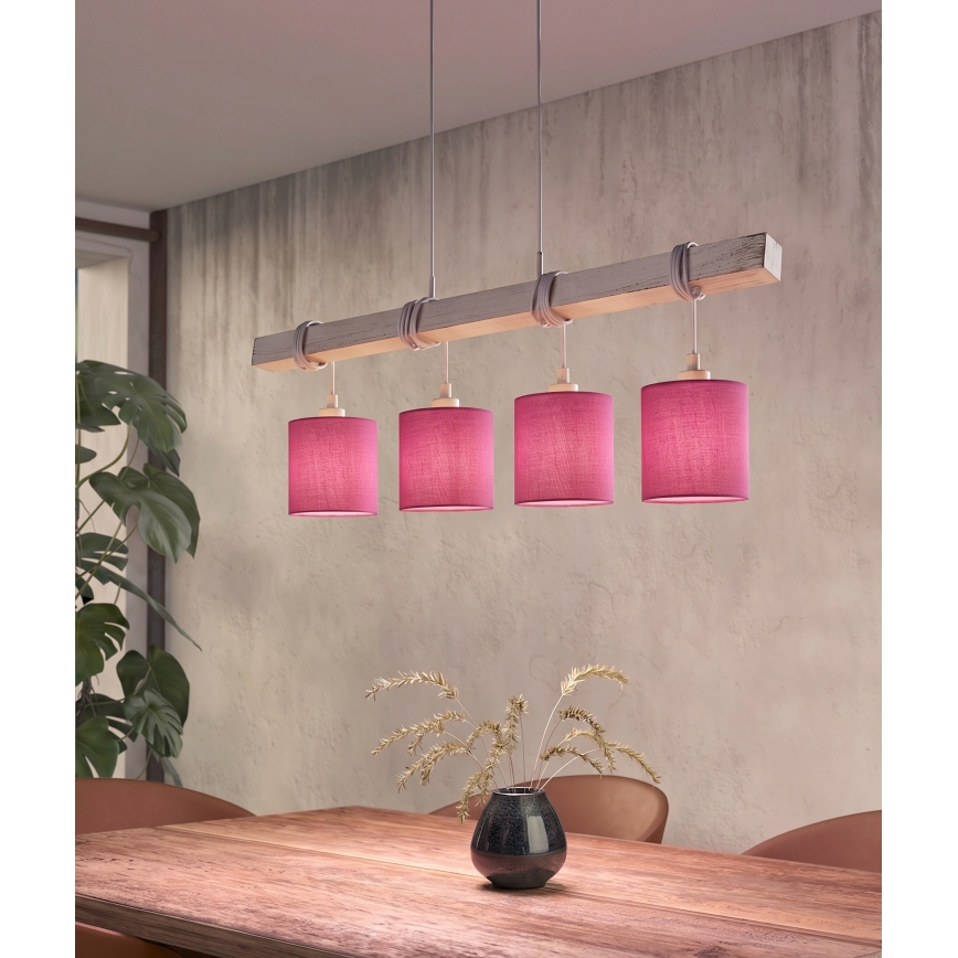 BRILAGI - Lustre LED em cabo NUBILA 4xE27/60W/230V cinzento/rosa