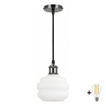 BRILAGI - Lustre LED em cabo RETRO GLASS 1xE27/60W/230V Ø 20 cm preto/branco